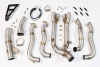 M 1000 R 2023 - 2026 Performance De - Cat Exhaust System 200mm Round Blue Tip Stainless Silencer