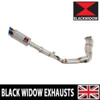M 1000 R 2023 - 2026 Performance De - Cat Exhaust System 200mm Round Blue Tip Stainless Silencer