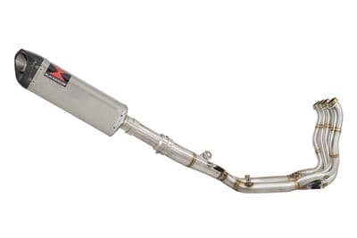 M 1000 R 2023 - 2026 Performance De-Cat Exhaust System 350mm Tri Oval Stainless Carbon Tip Silencer