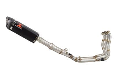 M 1000 R 23-26 Performance De-Cat Exhaust System 300mm Tri Oval Black Stainless Carbon Tip Silencer