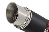 M1000XR 2023 - 2026 Exhaust Link Pipe + 200 mm  GP Style Round Black Stainless Silencer
