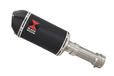 M1000XR 2023 - 2026 Exhaust Link Pipe + 200 mm Oval Black Stainless Carbon Tip Silencer