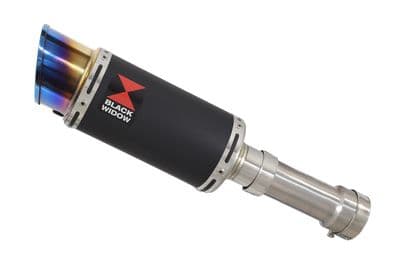 M1000XR 2023 - 2026 Exhaust Link Pipe + 200 mm Round Blue Tip Black Stainless Silencer