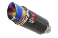 M1000XR 2023 - 2026 Exhaust Link Pipe + 200 mm Round Blue Tip Carbon Silencer