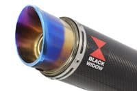 M1000XR 2023 - 2026 Exhaust Link Pipe + 200 mm Round Blue Tip Carbon Silencer