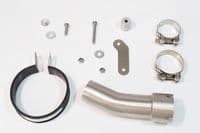 M1000XR 2023 - 2026 Exhaust Link Pipe + 200 mm Round Blue Tip Carbon Silencer