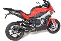 M1000XR 2023 - 2026 Exhaust Link Pipe + 200 mm Round Blue Tip Carbon Silencer