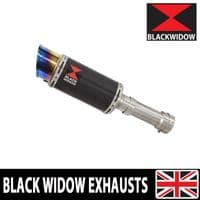 M1000XR 2023 - 2026 Exhaust Link Pipe + 200 mm Round Blue Tip Carbon Silencer