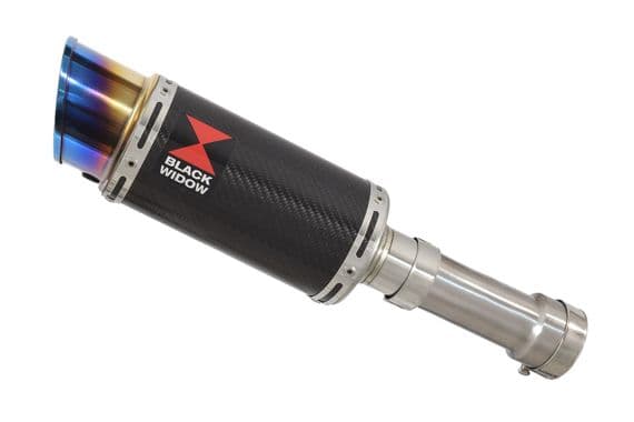 M1000XR 2023 - 2026 Exhaust Link Pipe + 200 mm Round Blue Tip Carbon Silencer