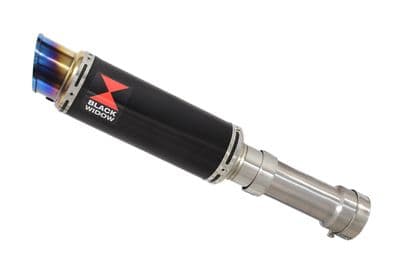 M1000XR 2023 - 2026 Exhaust Link Pipe + 230 mm Round Blue Tip Black Stainless Silencer