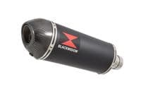 M1000XR 2023 - 2026 Exhaust Link Pipe + 300 mm Oval Black Stainless Carbon Tip Silencer