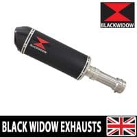 M1000XR 2023 - 2026 Exhaust Link Pipe + 300 mm Oval Black Stainless Carbon Tip Silencer