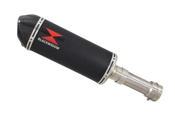 M1000XR 2023 - 2026 Exhaust Link Pipe + 300 mm Oval Black Stainless Carbon Tip Silencer