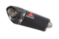M1000XR 2023 - 2026 Exhaust Link Pipe + 300 mm Tri - Oval Black Stainless Carbon Tip Silencer
