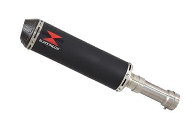 M1000XR 2023 - 2026 Exhaust Link Pipe + 370 mm Round Black Stainless Carbon Tip Silencer
