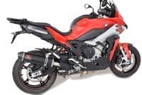 M1000XR 2023 - 2026 Exhaust Link Pipe + 400 mm Oval Black Stainless Carbon Tip Silencer