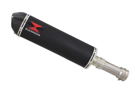 M1000XR 2023 - 2026 Exhaust Link Pipe + 400 mm Oval Black Stainless Carbon Tip Silencer