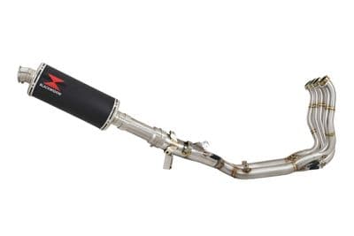 M1000XR 2023 - 2026 Performance De - Cat Exhaust System 300 mm Oval Black Stainless Silencer