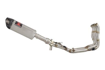 M1000XR 2023-2026 Performance De-Cat Exhaust System 300 mm Tri Oval Stainless Carbon Tip Silencer