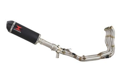 M1000XR 2023-2026 Performance De-Cat Exhaust System 300mm Oval Black Stainless Carbon Tip Silencer