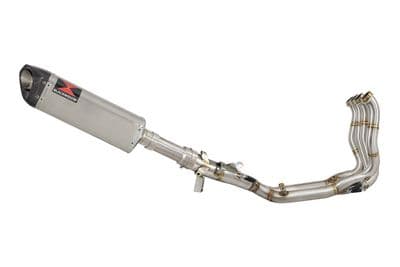 M1000XR 2023-2026 Performance De-Cat Exhaust System 350 mm Tri - Oval Stainless Carbon Tip Silencer