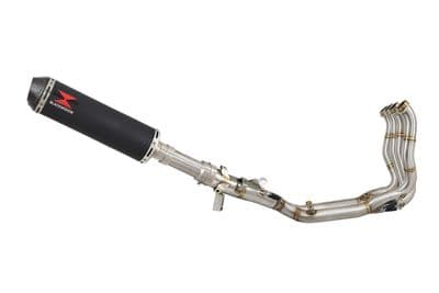 M1000XR 2023-2026 Performance De-Cat Exhaust System 370mm Round Black Stainless Carbon Tip Silencer