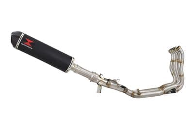 M1000XR 2023-2026 Performance De-Cat Exhaust System 400mm Oval Black Stainless Carbon Tip Silencer