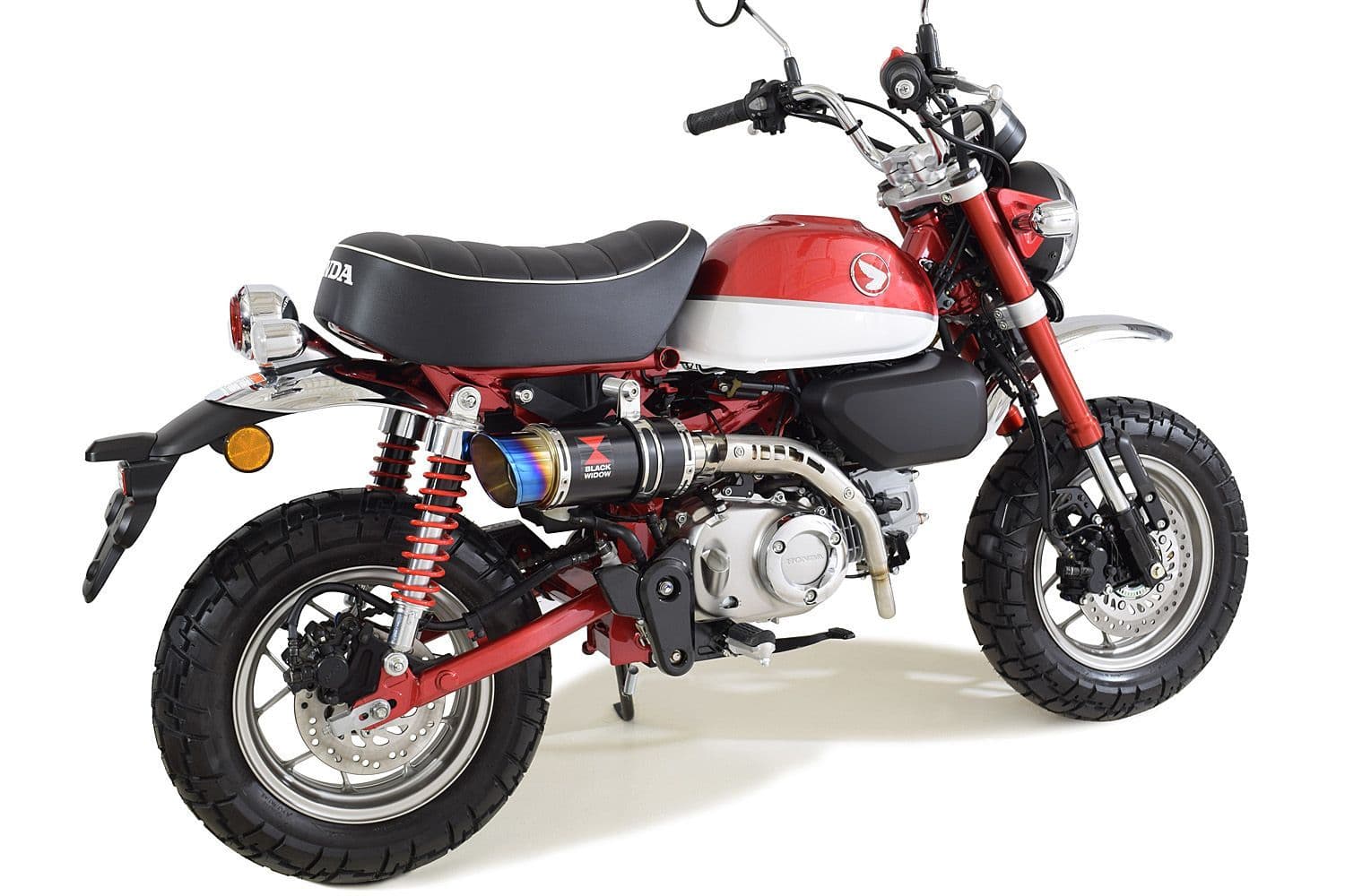 Monkey 125 2018 - 2024 Exhaust System 200mm Round Blue Tip