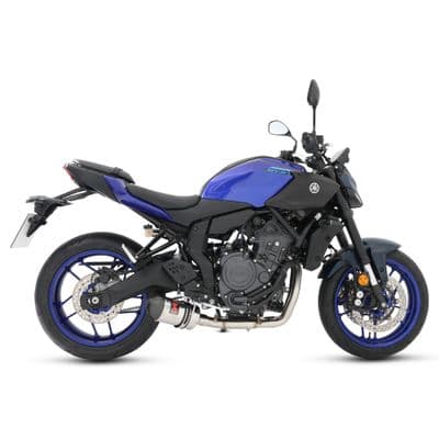 MT - 07 2025 De - Cat Exhaust System 200mm Oval Stainless Steel Carbon Tip Silencer