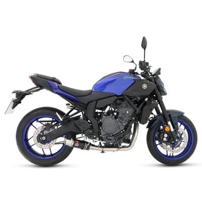 MT - 07 2025 De - Cat Exhaust System 230mm Round GP Black Stainless Steel Silencer