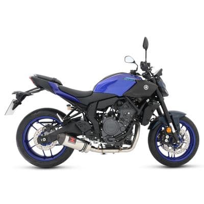 MT - 07 2025 De - Cat Exhaust System 300mm Oval Stainless Steel Carbon Tip Silencer