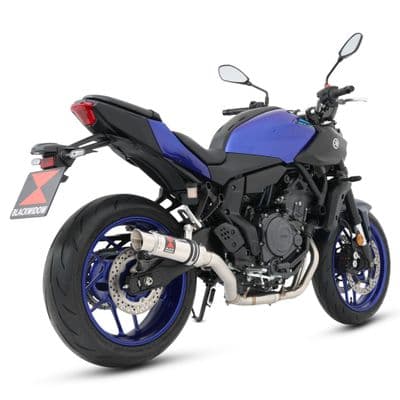 MT - 07 2025 High Level De - Cat Exhaust System 230 mm Round GP Stainless Steel Silencer