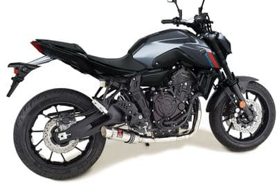 MT07 2021 - 2024 MT-07 De - Cat Exhaust System with 230mm GP Round Stainless Silencer