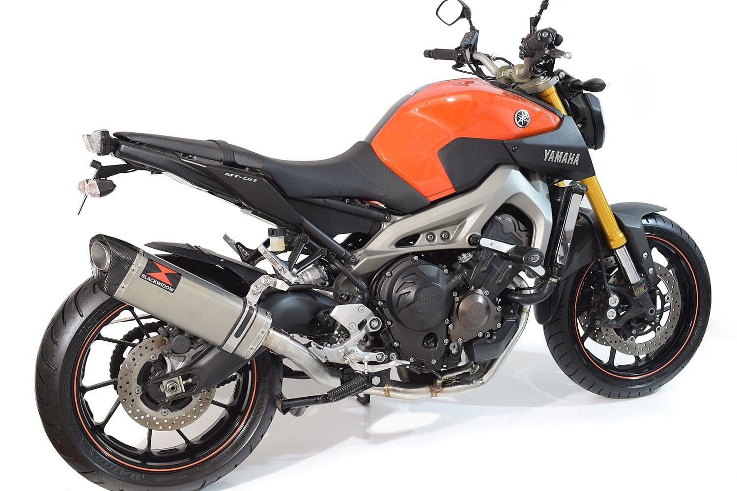 K MT09 MT-09 High Level De-cat Exhaust System 350mm Tri Oval