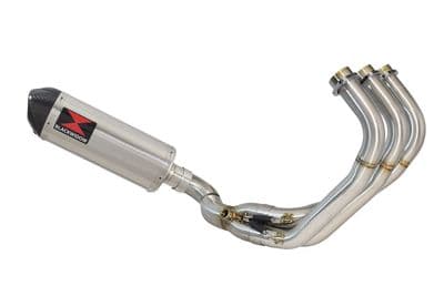 MT09 MT-09 Tracer: Tracer GT De-Cat Exhaust System 300mm Oval Stainless Carbon Tip Silencer