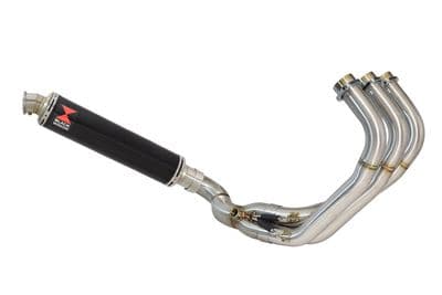 MT09 MT-09 Tracer: Tracer GT De-Cat Exhaust System 350mm Round Black Stainless Silencer