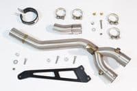 MT10 2016-2021 Stainless De Cat Collector + 230mm GP Round Blue Tip Black Stainless Silencer