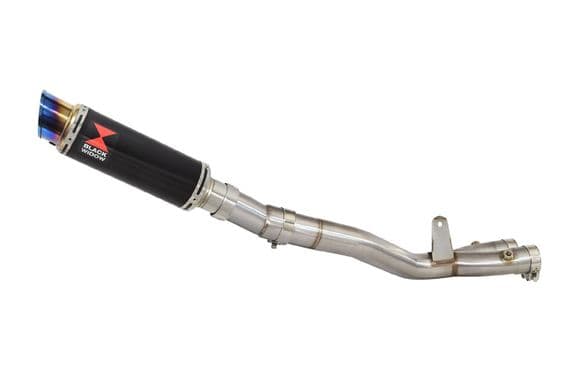 MT10 2016-2021 Stainless De Cat Collector + 230mm GP Round Blue Tip Black Stainless Silencer