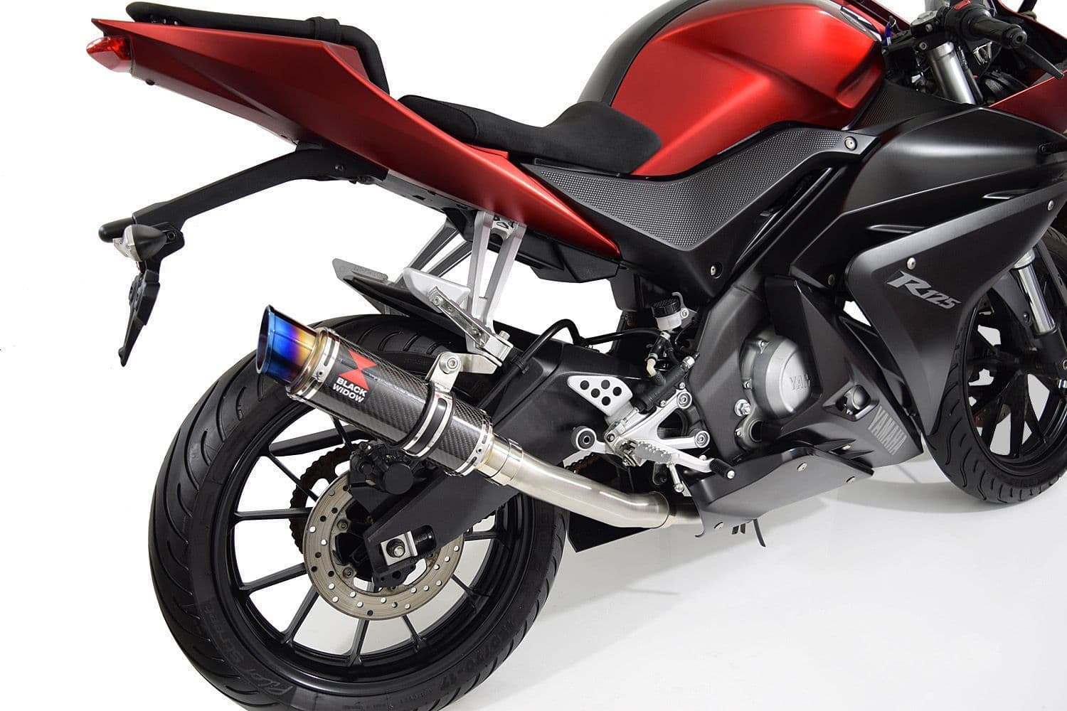 にー MT125 2014 - 2019 High Level Exhaust System with 230mm GP Round