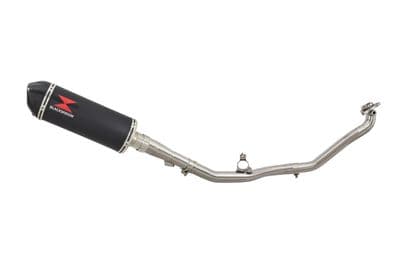 NC 750X (RC72, RC90) 2014 - 2024 De Cat Exhaust System 300mm Oval Black Steel Silencer Carbon Tip