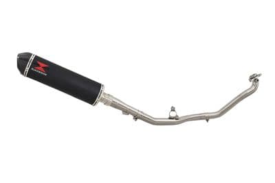 NC 750X (RC72, RC90) 2014 - 2024 De Cat Exhaust System 400mm Oval Black Steel Silencer Carbon Tip