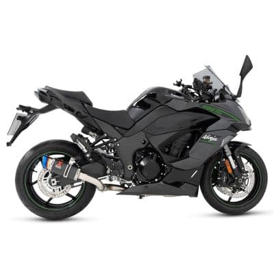 Ninja 1100 SX SE 2025 Race De-cat Exhaust System 200mm Round GP Carbon Blue Tip Silencer