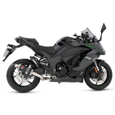 Ninja 1100 SX SE 2025 Race De-cat Exhaust System 230mm Oval Black Stainless Steel Silencer