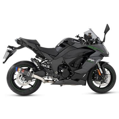 Ninja 1100 SX SE 2025 Race De-cat Exhaust System 230mm Round GP Carbon Blue Tip Silencer
