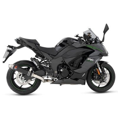 Ninja 1100 SX SE 2025 Race De-cat Exhaust System 350mm Round Black Stainless Steel Silencer