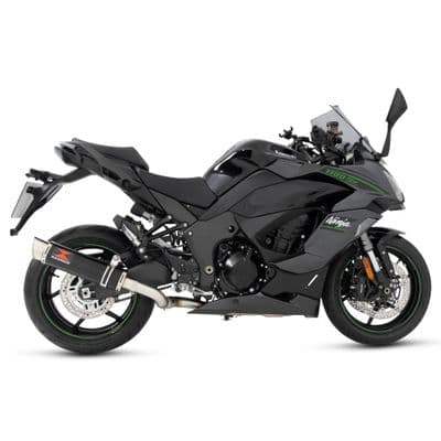 Ninja 1100 SX SE 2025 Race De-cat Exhaust System 360mm Round GP Black Stainless Steel Silencer