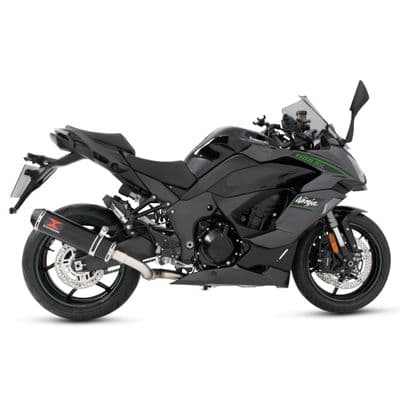 Ninja 1100 SX SE 2025 Race De-cat Exhaust System 370mm Round Black Steel Carbon Tip Silencer