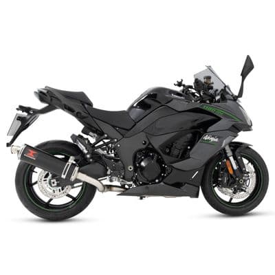 Ninja 1100 SX SE 2025 Race De-cat Exhaust System 400mm Oval Black Stainless Steel Silencer