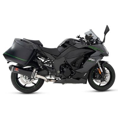 Ninja 1100 SX SE Tourer 2025 Race De-cat Exhaust System 400mm Oval Black Stainless Carbon Silencer