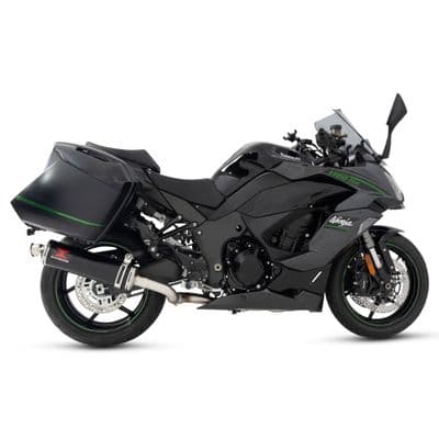 Ninja 1100 SX SE Tourer 2025 Race De-cat Exhaust System 400mm Oval Black Stainless Silencer